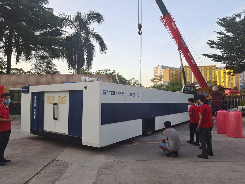 廣天地激光8025HC總線高功率12000W光纖激光切割機交付成功